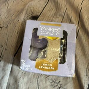 Yankee Candle Scented Tea Light LEMON LAVENDER Candles Set of 8 Open Box